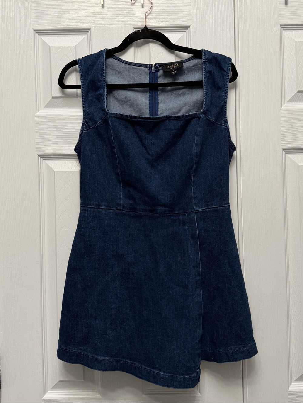 NWOT Mini Denim Skort Romper - Dark Wash - Size Large